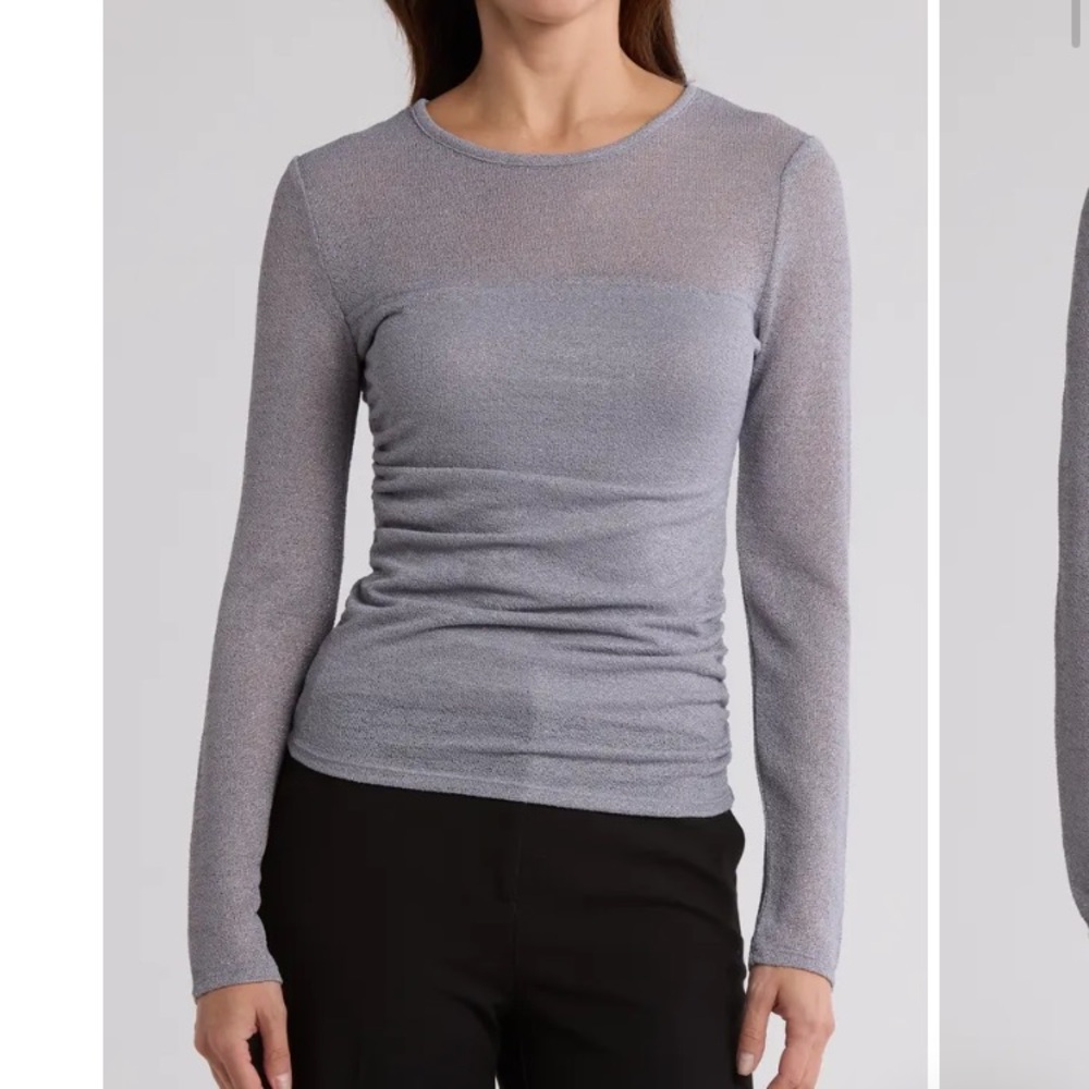 Sheer White Long Tail Sleeve Top